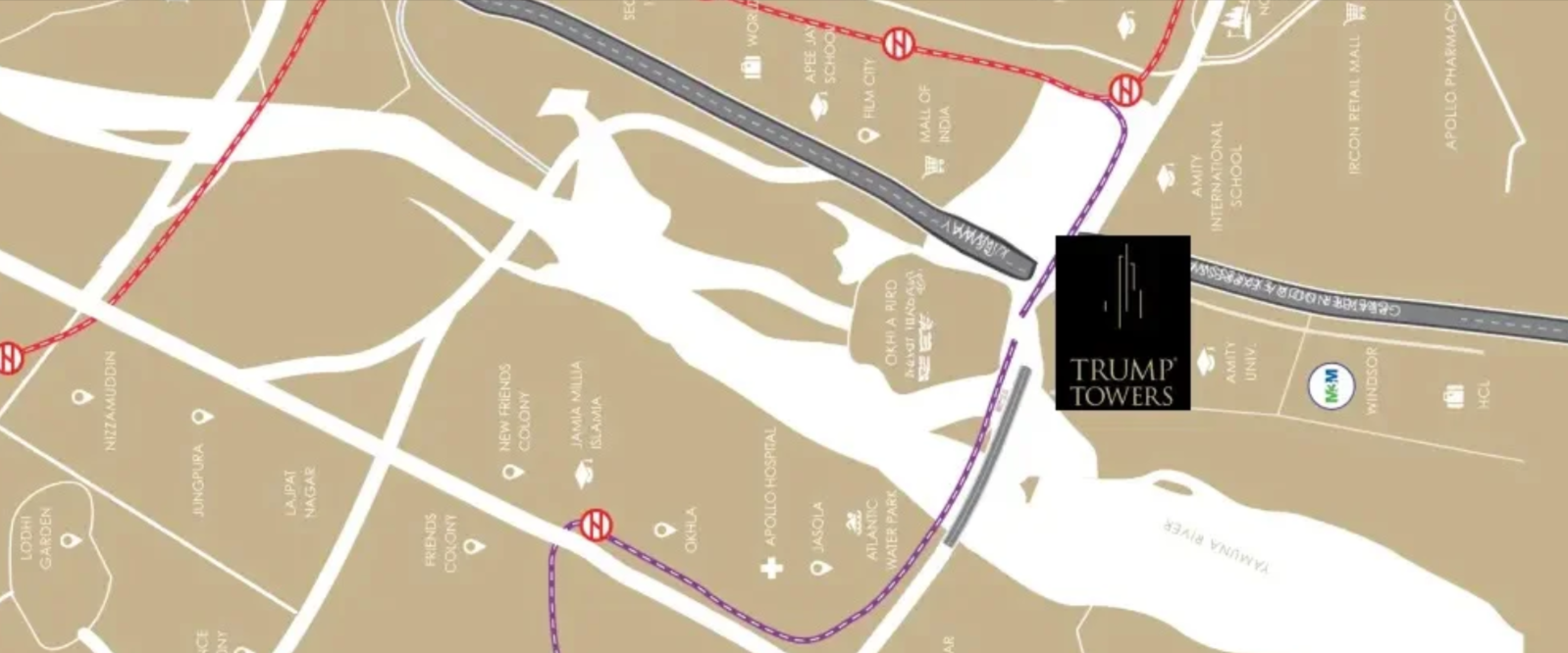 trump tower noida location map